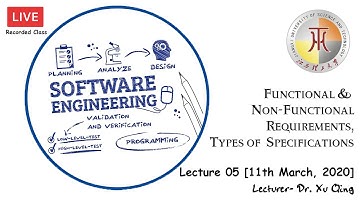 Software Engineering Lecture 5| Functional & Non Functional Requirements | Dr. Xu Qing | JXUST
