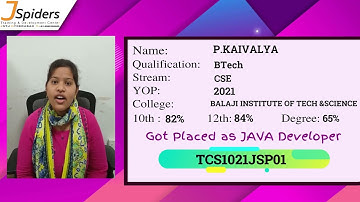 CONGRATULATIONS P.KAIVALYA PLACED AS JAVA DEVELOPER