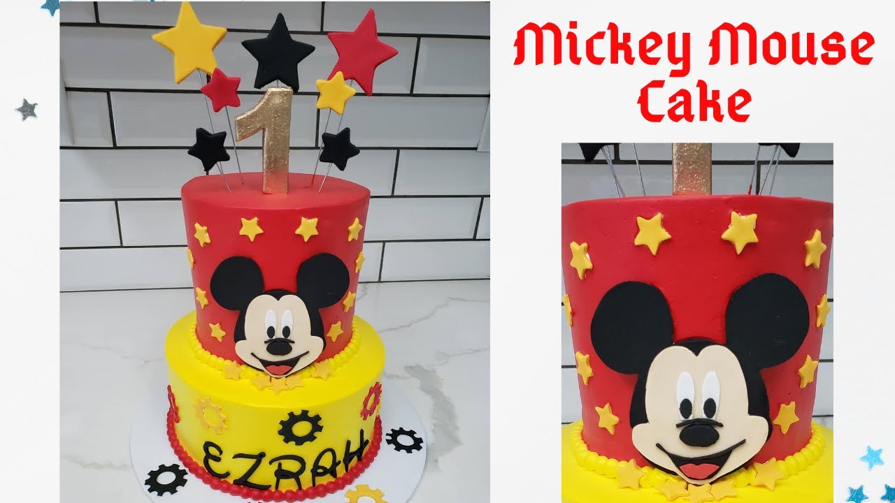 38 Pastel Mickey Mouse de Crema Chantilly - YouTube