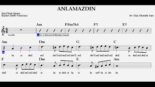 ANLAMAZDIN--Am--(Play Along)--:Flute,Guitar,Violin,Keyboard,Melodica. Resimi