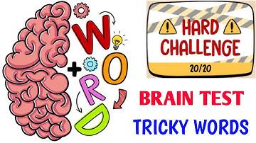 Brain Test:Tricky Words Hard Challenge All Levels (1-20) #braintesttrickywords #hardchallenge