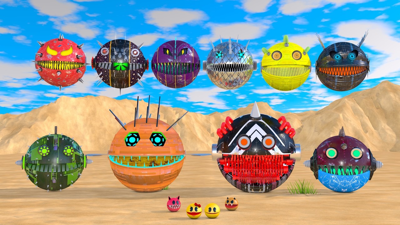 PACMAN 3D Mechanical Character Interaction Study | Cinema 4D Simulation ...