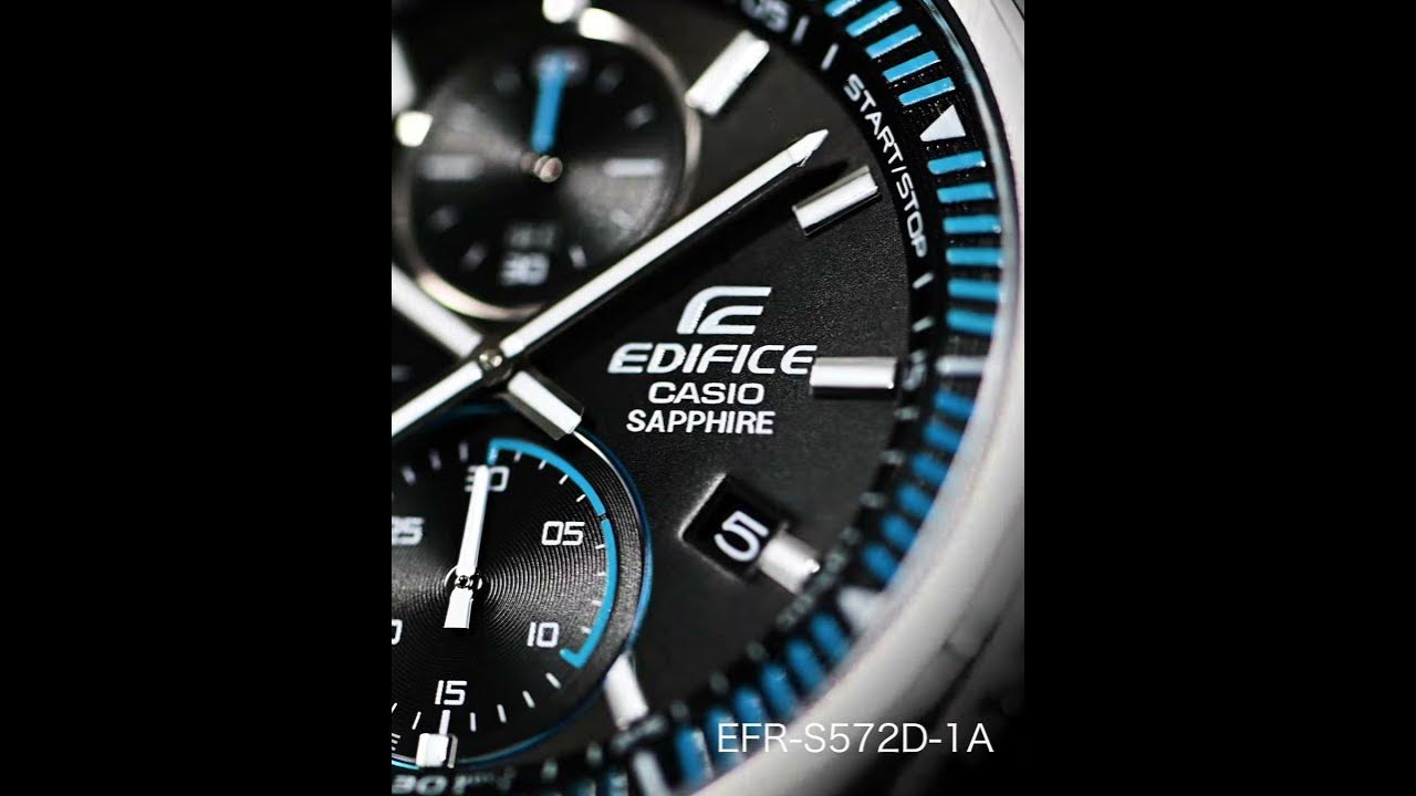 EDIFICE EFR-S572D-1A | SLIM CHRONOGRAPH WITH SAPPHIRE CRYSTAL - YouTube