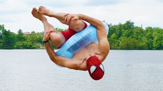 Spiderman In Real Life At The Beach (Parkour)