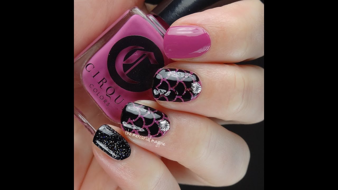 7. Pink and Teal Mermaid Nail Design - wide 8