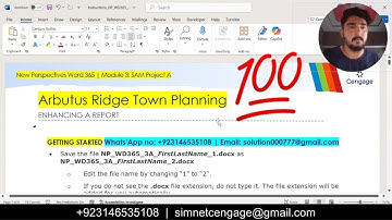 New Perspectives Word 365 | Module 3: SAM Project A #ArbutusRidgeTownPlanning #wordmodule3