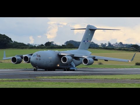 *VERY RARE* NATO C17 Landing & Takeoff at Prestwick Airport