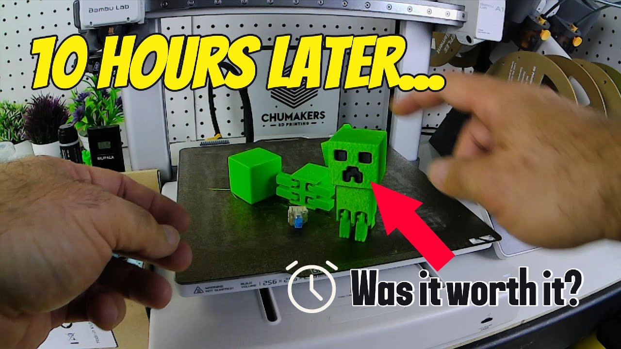 10 Hours of 3D Printing for THIS?! 🧨 Minecraft Creeper Timelapse!