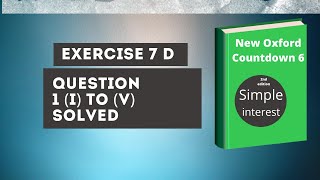New Oxford Countdown 6 Math Second edition Unit 7 Exercise 7 d Q 1(i) to (v) Solved