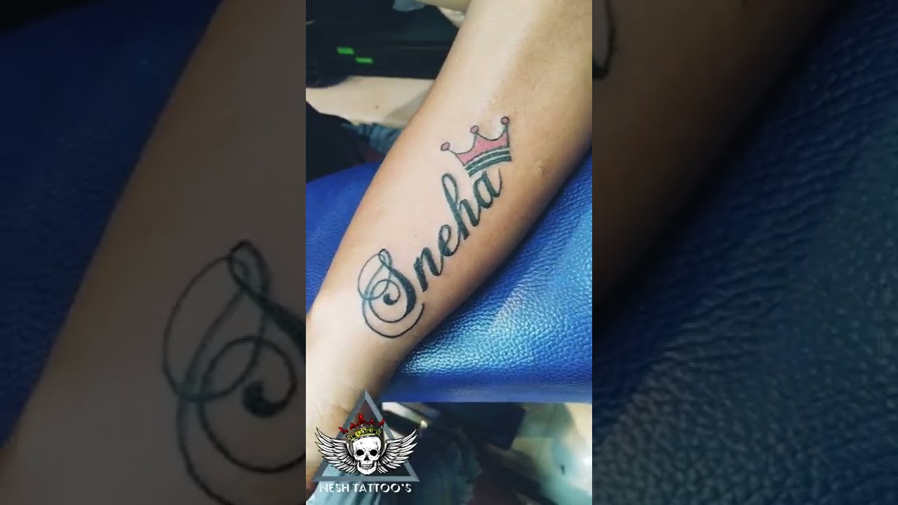 Creative Lettering Tattoo by Kushal Bane