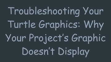 Troubleshooting Your Turtle Graphics: Why Your Project’s Graphic Doesn’t Display