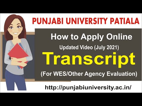 Punjabi University Patiala Transcript How to apply online for WES Evaluation updated video July 2021