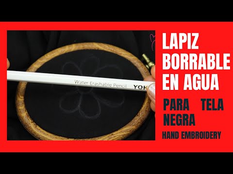 WATER ERASABLE PENCIL FOR BLACK FABRIC | LÁPIZ BORRABLE EN AGUA PARA TELA NEGRA BORDADO A MANO