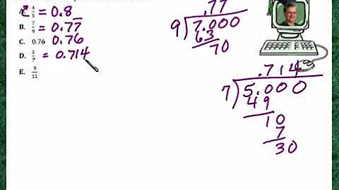 Praxis Application FR051  Compare fractions & decimals