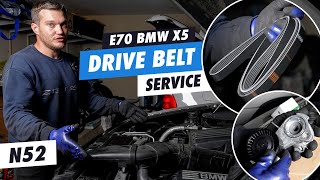 2007-2010 E70 BMW X5 Drive Belt/Tensioner/Idler pulley replacement N52
