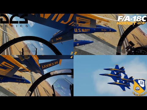 Blue Angels in DCS World 4k Diamond Flight, #2, 3, and 4 POV w/ radio communications