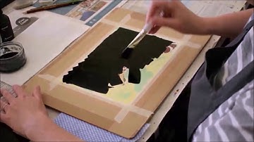 Gouache resist and Indian ink technique