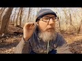 Winter nature walk  exploration asmr crunchy leaves gravel trickling stream etc