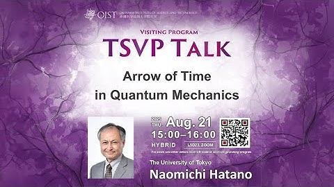 Naomichi Hatano: Arrow of Time in Quantum Mechanics - (TSVP Talk at OIST)