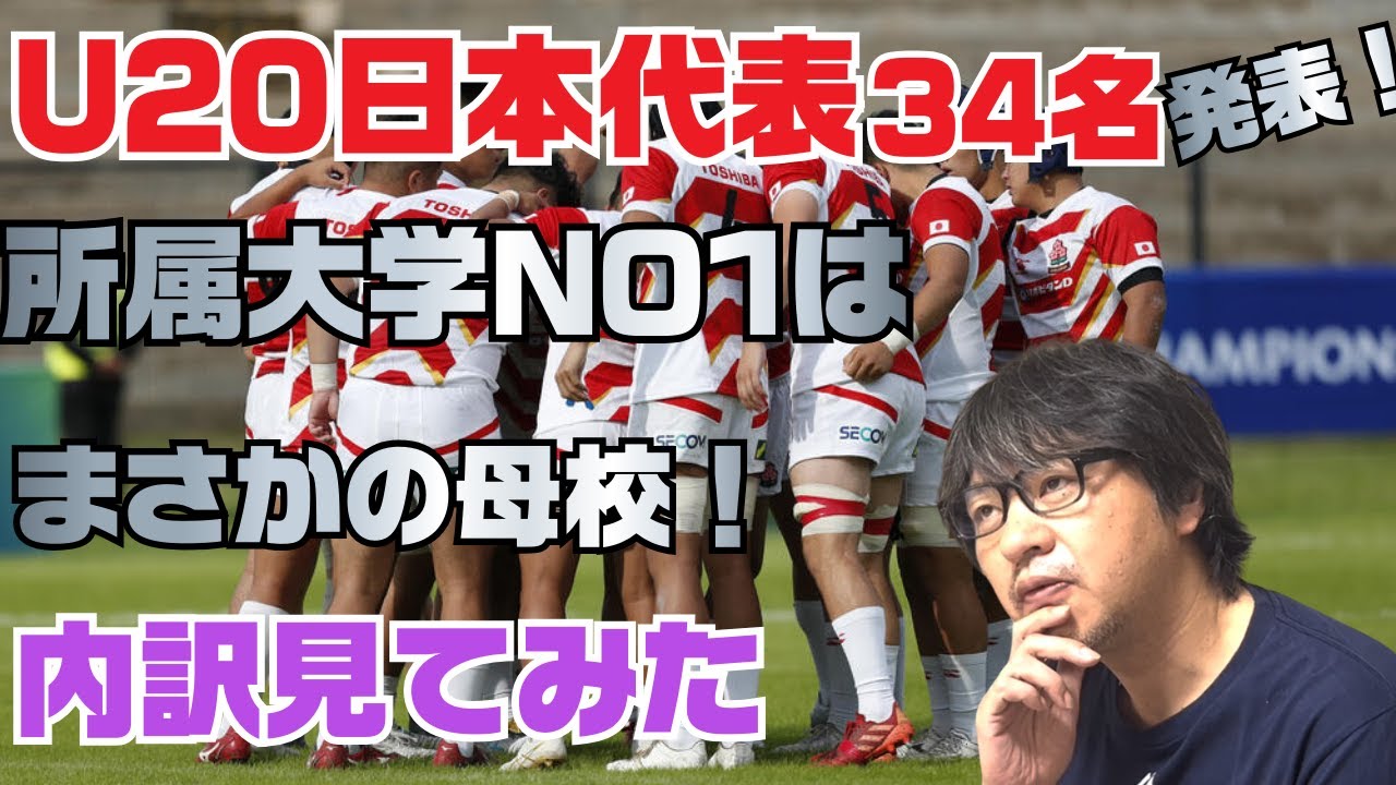 The 34 members of the Japan U20 Rugby Team have been announced