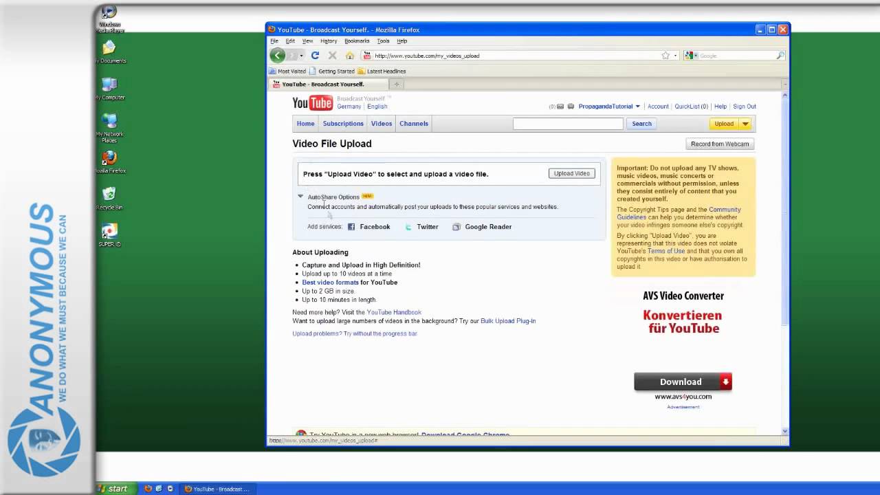 Anonymous - How to make a video - Part 5 - YouTube
