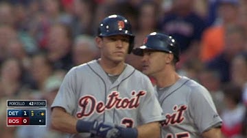 DET@BOS: Kinsler opens the scoring with an RBI single