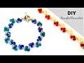 Crystal beaded bracelets. How to make beads bracelet. Simple beading pattern. Beginner beading