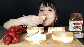 ASMR NUTELLA CREAM SANDWICHES MUKBANG (No Talking)