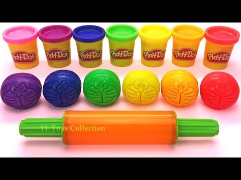 Learn Colors with Play Doh Doraemon and Ocean Tools Octopus Cookie Molds Surprise Toys LOL Pets