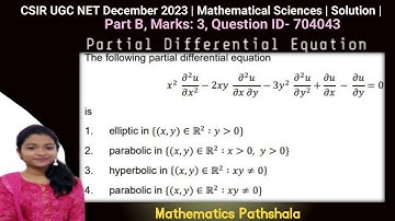 CSIR UGC NET December 2023 |  Mathematical Sciences | PDE | Part B | Question ID 704043 |