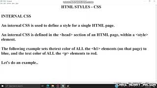 HTML Tutorial for beginners   Internal CSS