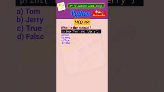 Famous Python MCQ 165 - Logical Operator,Test Your Skills#pythonprogramming#pythoninterview#shorts#trending Wealth