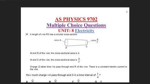 Electricity & DC circuits ;AS PHYSICS 9702 [MULTIPLE CHOICE QUESTIONS] #Part 5