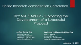 Nsf Career - Supporting The Development Of A Successful Proposal