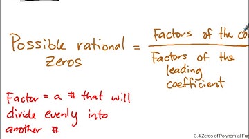 AAwT 3 4 Zeros of Polynomial Functions  rational zeros theorem