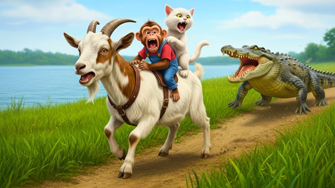 A Peaceful Day Turns Terrifying! Binbin vs the Giant Crocodile 😱🐊🐒