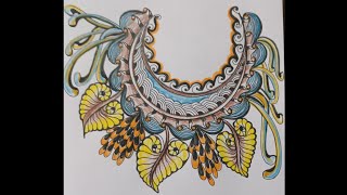 Zentangle Art | zentangle pattern | Half moon zentanglepattern #zentangle #tangle #creative