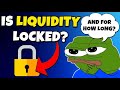 How to check liquidity of cryptocurrency and for how long is locked