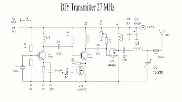 DIY AM transmitter at 27 MHz.Output power more than 10W.You will be heard from miles away