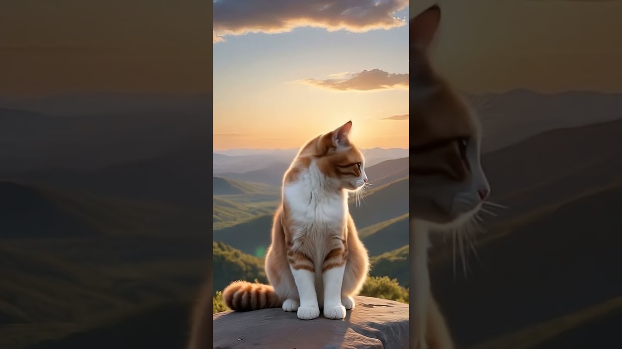 Kucing di Puncak Dunia 🌄✨ #cat #imut #videoshort #cute #catshorts #cutecat