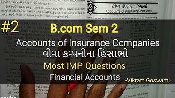 #2 Accounts of Insurance Companies વીમા કંપનીના હિસાભો | Practical Solution | B.com Sem 2 | Fin.Ac