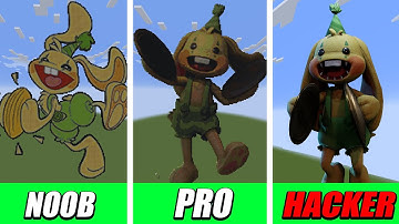 Pixel Art (NOOB vs PRO vs HACKER vs GOD) Poppy Playtime Chapter 2 Bunzo Bunny in Minecraft