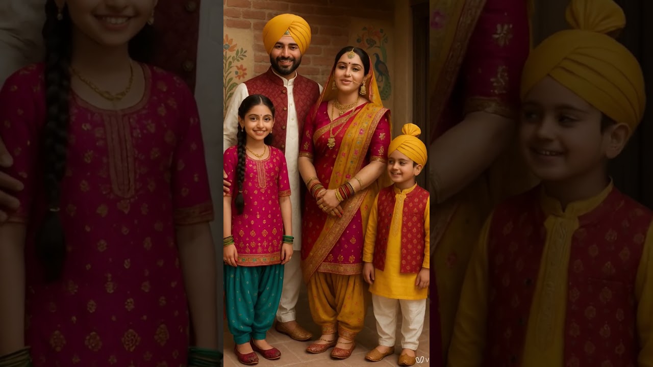 Traditional Punjabi Family in 3D – A Cultural Celebration in Stunning Detail! 🇮🇳✨