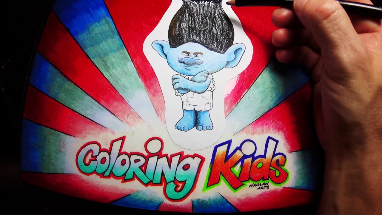 DreamWorks TROLL FILM 2016 Scopri colori con il ramo Disegni da colorare per i bambini