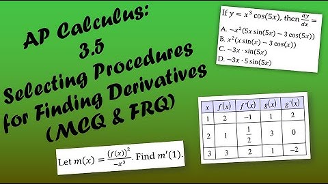 AP Calculus AB/BC Lesson 3.5