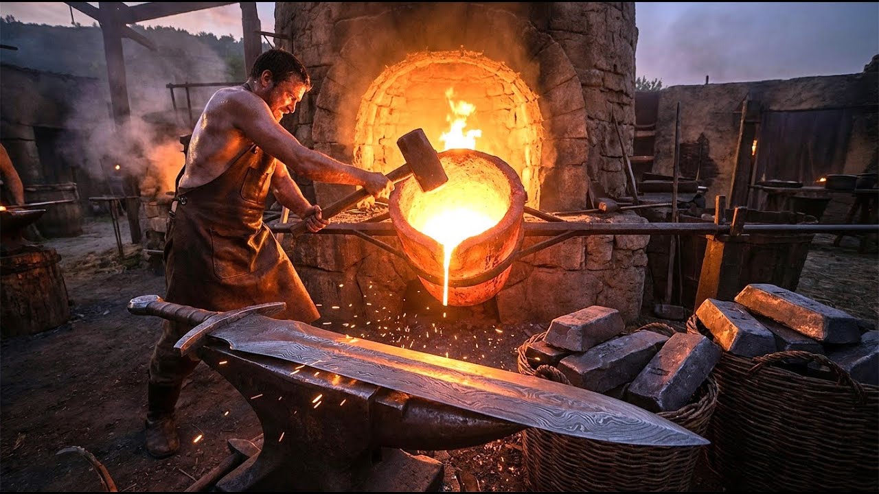 Inside the Largest Damascus Forge: From Wootz Steel to Legendary Swords (Lost Technique)