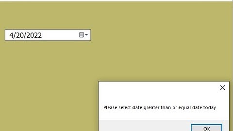 Visual Basic. net tutorial: validate Datetimepicker that the select date greater than  date today