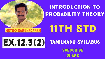 11th Std Maths Ex.12.3(2) If A and B are two events such that P(AUB)= 0.7 and P(A^B)= 0.2, P(B) = 0.
