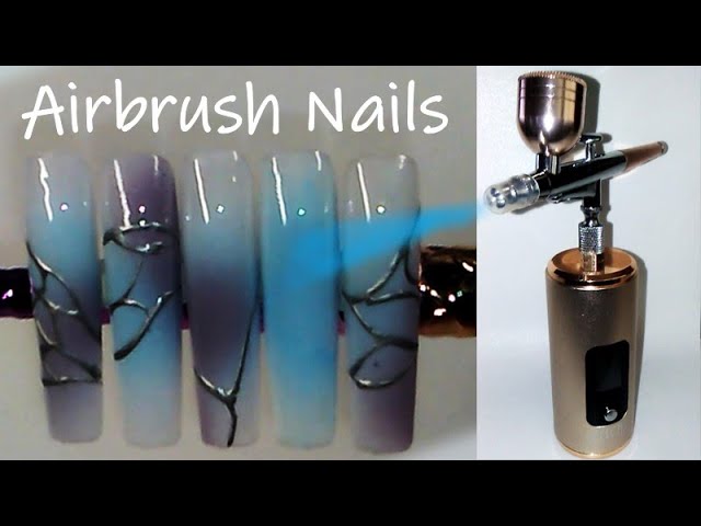 Trending Airbrush Nail, 🖤 Easy Nail Design