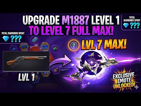 FINALLY UPGRADE 💥 M1887 LEVEL 1 TO LEVEL 7 FULL MAX 🤯 FREE FIRE NEW EVENT 💯 HYPER MISHRA 🥰
